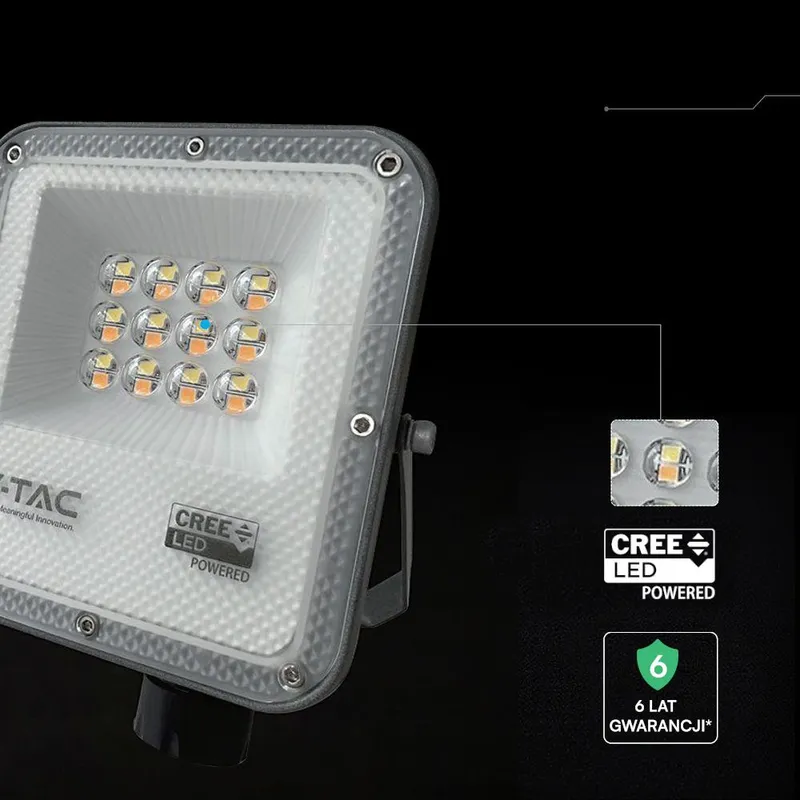 Naświetlacz LED V-TAC CREE CHIP 10W LED 3w1 CCT VT-44014CCT 3000K-4000K-6500K 730LM 6 Lat Gwarancji