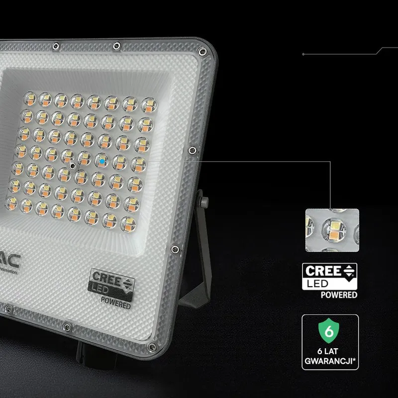 Naświetlacz LED V-TAC CREE CHIP 50W LED 3w1 CCT VT-44058CCT 3000K-4000K-6500K 4000LM 6 Lat Gwarancji