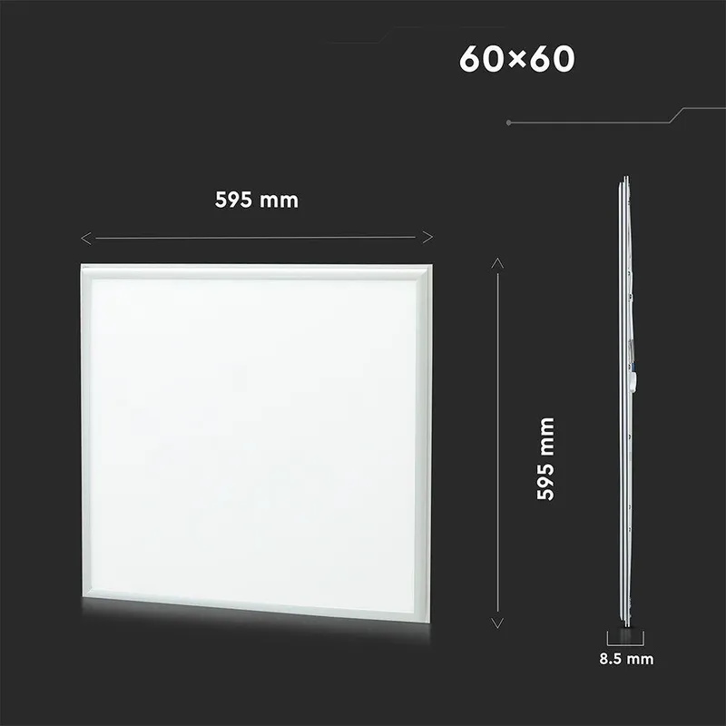 Panel LED V-TAC 40W 60x60 Pmma 120LM/W Zasilacz Signify VT-6060 4000K 4950LM