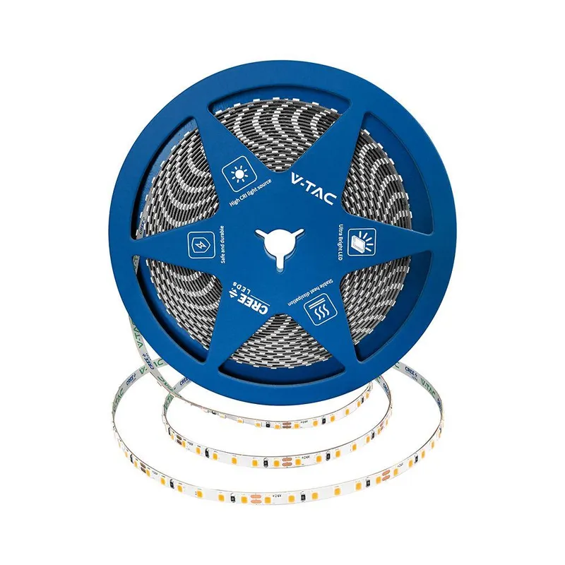 Taśma LED V-TAC CREE CHIP SMD2835 1200LED 24V IP20 2XPCB Szerokość 5mm VT-2835 6500K 760LM 6 Lat Gwarancji