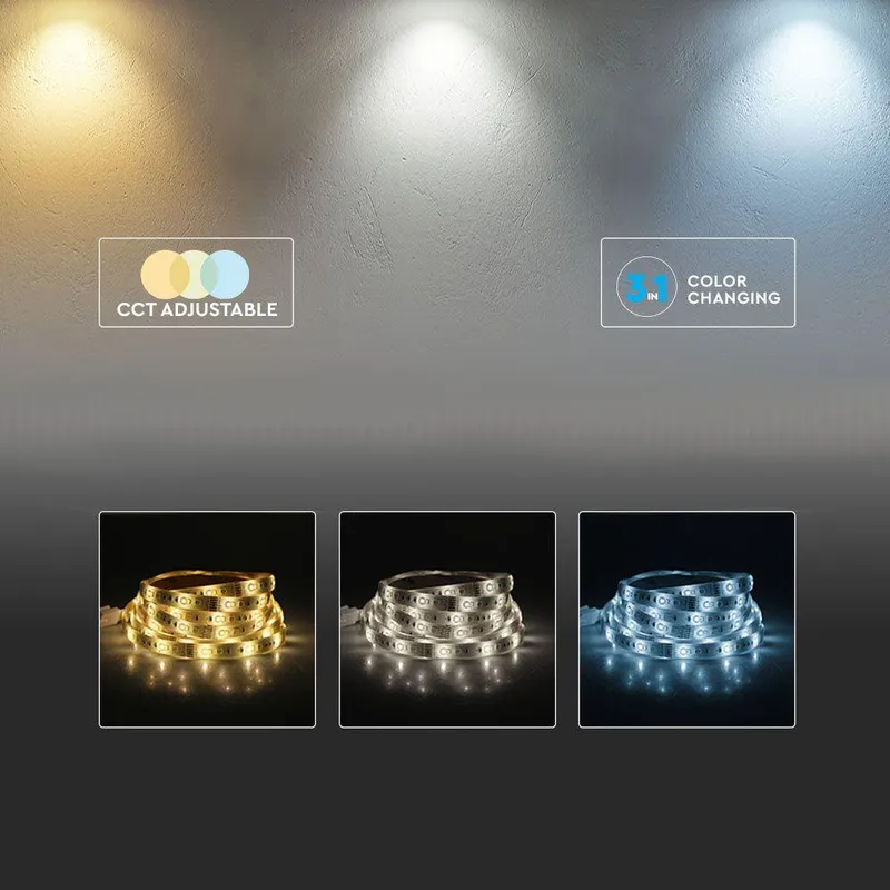 Taśma LED V-TAC CREE CHIP SMD2835 192LED 14W 24V CCT 3w1 2XPCB VT-2835 192 3000K-6500K 1425LM 6 Lat Gwarancji
