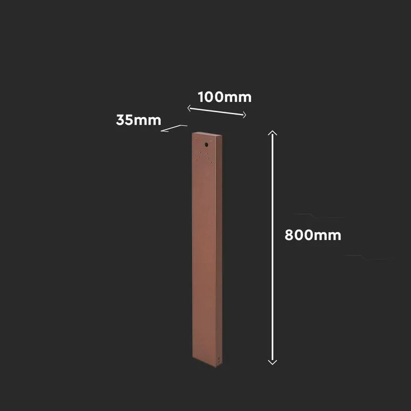 Słupek 80cm Do Ściennych Kinkietów Solarnych V-TAC VT-409CCT SKU 23770, 23824, 24063, 24089 Brąz Corten VT-11080 3 Lata Gwarancji