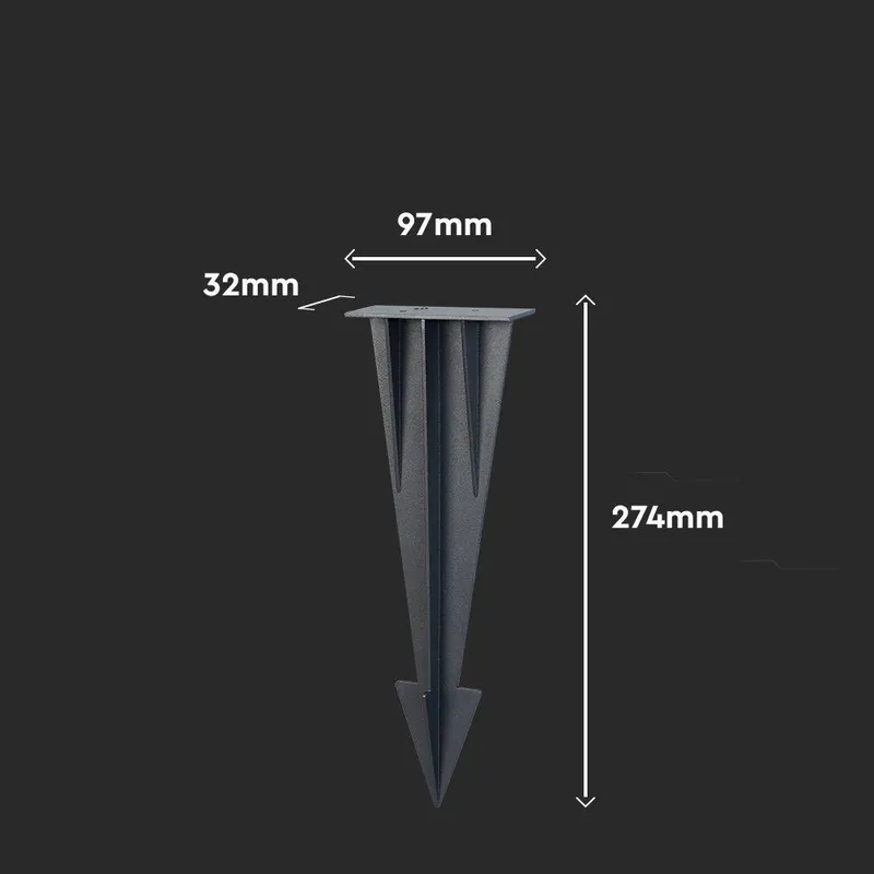 Szpilka Kotwa Mocowanie Do Ziemi Opraw V-TAC VT-409 100x35x274mm VT-12050-B - Czarna