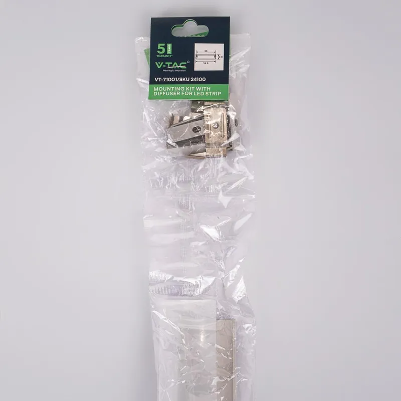 Profil Do LED Zestaw, ALU Anodowany V-TAC 2mb Klosz Mleczny 39,8x9,8mm VT-71001 5 Lat Gwarancji