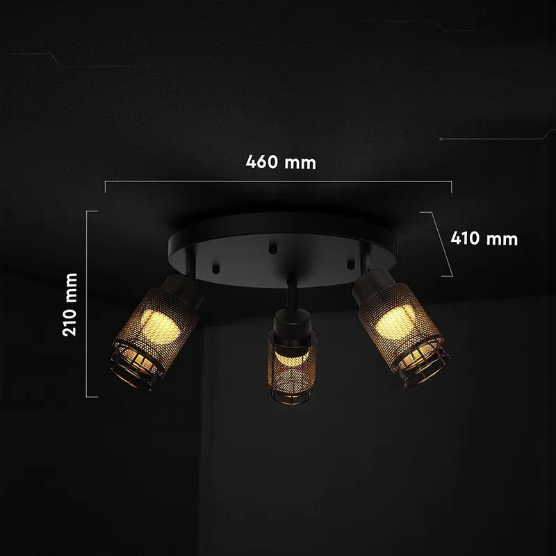 Oprawa Sufitowa V-TAC 3x6W LED Spot 460x210mm Czarny Matowy VT-89013 3000K 2160LM