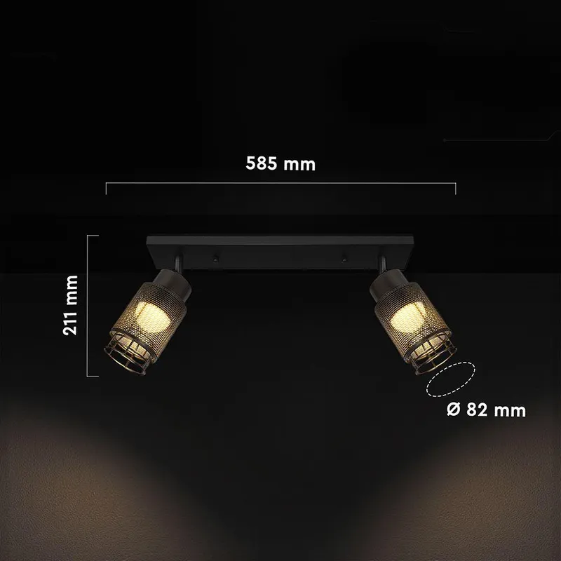 Oprawa Sufitowa Listwa V-TAC 2x6W LED Listwa Spot 585x210mm Czarny Matowy VT-89012 3000K 1140LM