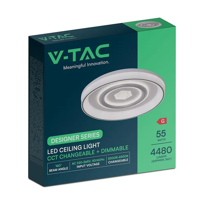Oprawa Sufitowa V-TAC 48W LED CCT 485x70mm Pilot VT-7748 3000K-4500K-6500K 4480LM