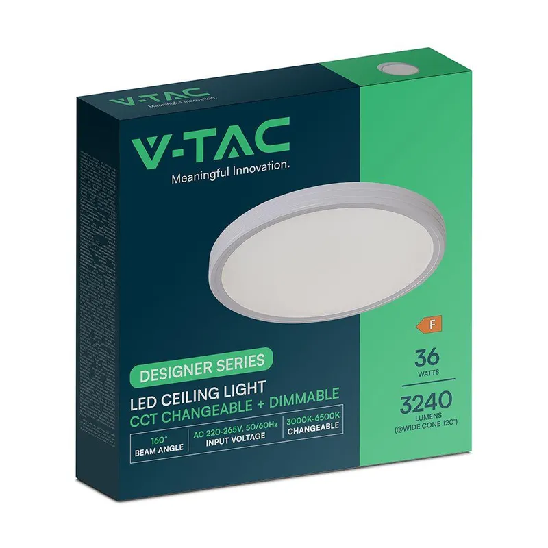 Oprawa Sufitowa V-TAC 36W LED CCT 390x35mm Pilot VT-7737 3000K-4500K-6500K 3240LM
