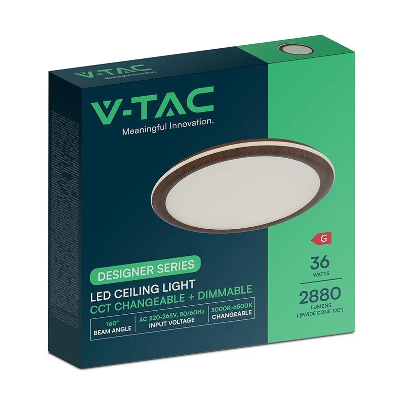 Oprawa Sufitowa V-TAC 36W LED CCT 410x30mm Pilot VT-7738 3000K-4500K-6500K 2880LM