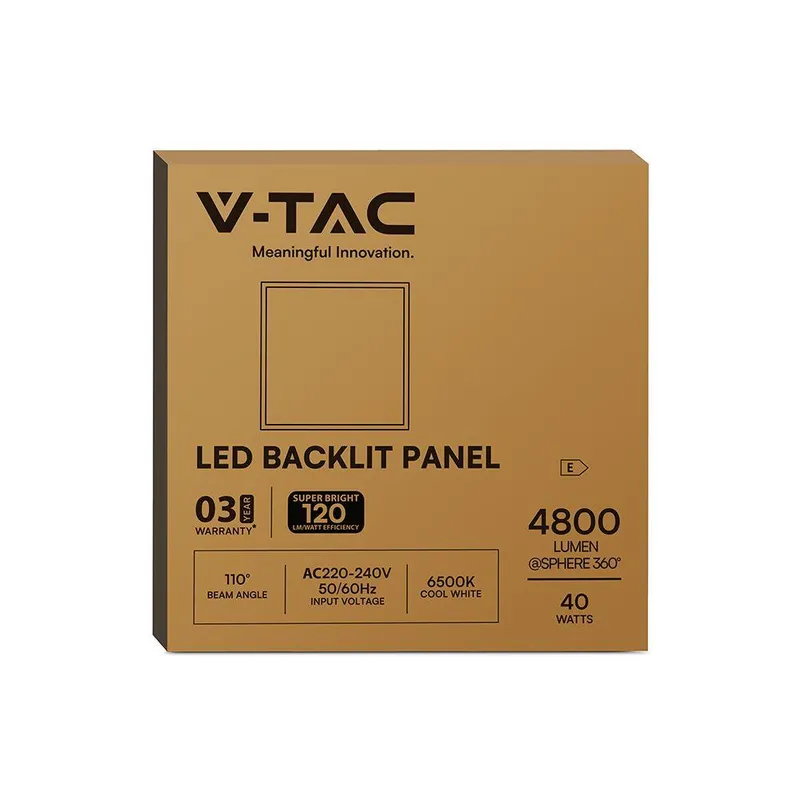 Panel LED V-TAC 40W 60x60 Slim 18mm 120LM/W VT-61041 6500K 4800LM 3 Lata Gwarancji