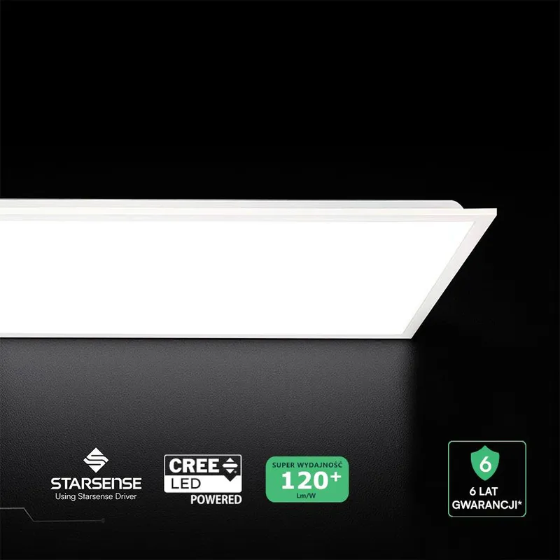 Panel LED V-TAC 40W 120x30 LED CREE CHIP Zasilacz Signify Backlight 33mm 120LM/W VT-61045 6500K 4800LM 6 Lat Gwarancji