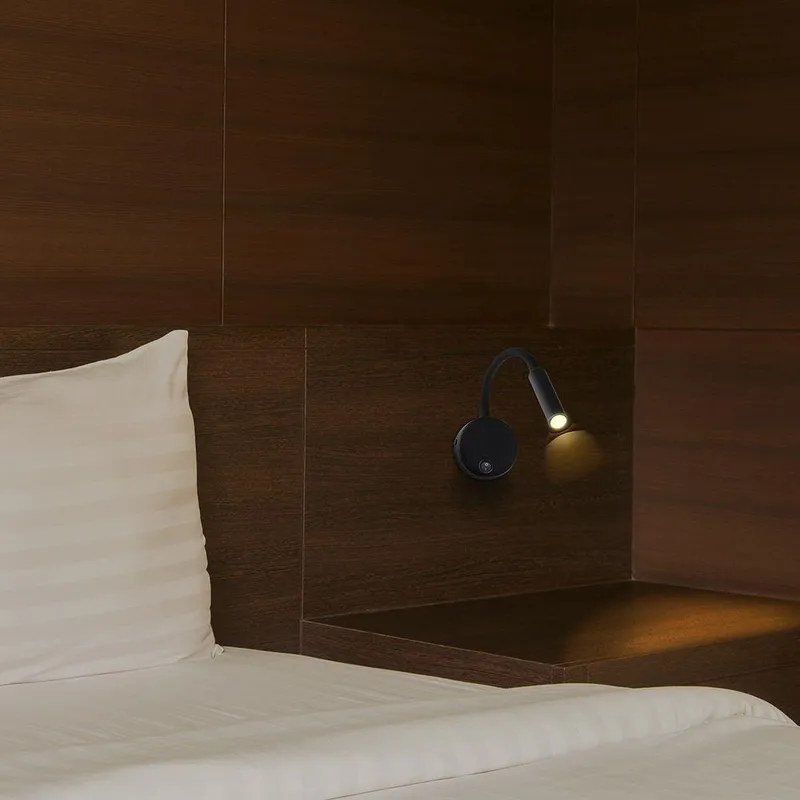 Oprawa LED V-TAC 3W CREE CHIP Kinkiet Hotel Łóżko Włącznik VT-88063 3000K 120LM 3 Lata Gwarancji - Czarny