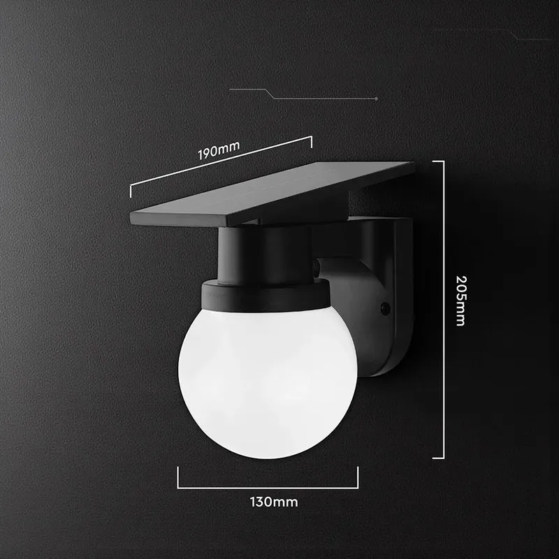 Oprawa Kinkiet Ścienny Solarny V-TAC 0.9W LED Zmiana Barwy CCT IP54 Pilot VT-11149CCT 3000K, 4000K, 6000K 120LM 3 Lata Gwarancji