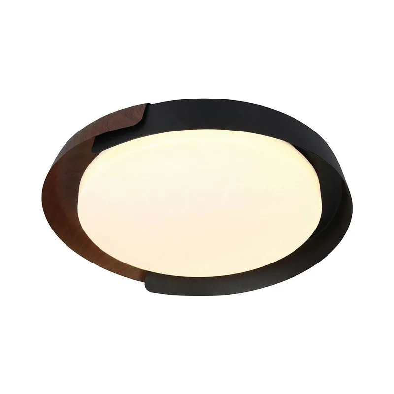 Oprawa Sufitowa Plafoniera V-TAC 48W LED 50cm 3w1 Ściemnialna Czarny/Drewno BT Pilot CCT VT-84020 3000K-4000K-6000K 5760LM