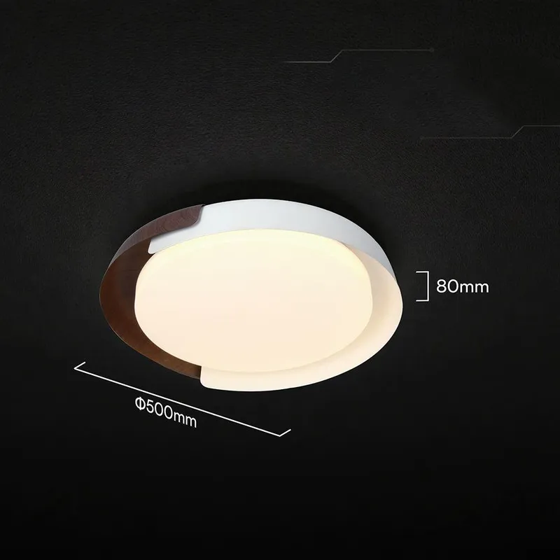 Oprawa Sufitowa Plafoniera V-TAC 48W LED 50cm 3w1 Ściemnialna Biały/Drewno BT Pilot CCT VT-84020 3000K-4000K-6000K 5760LM