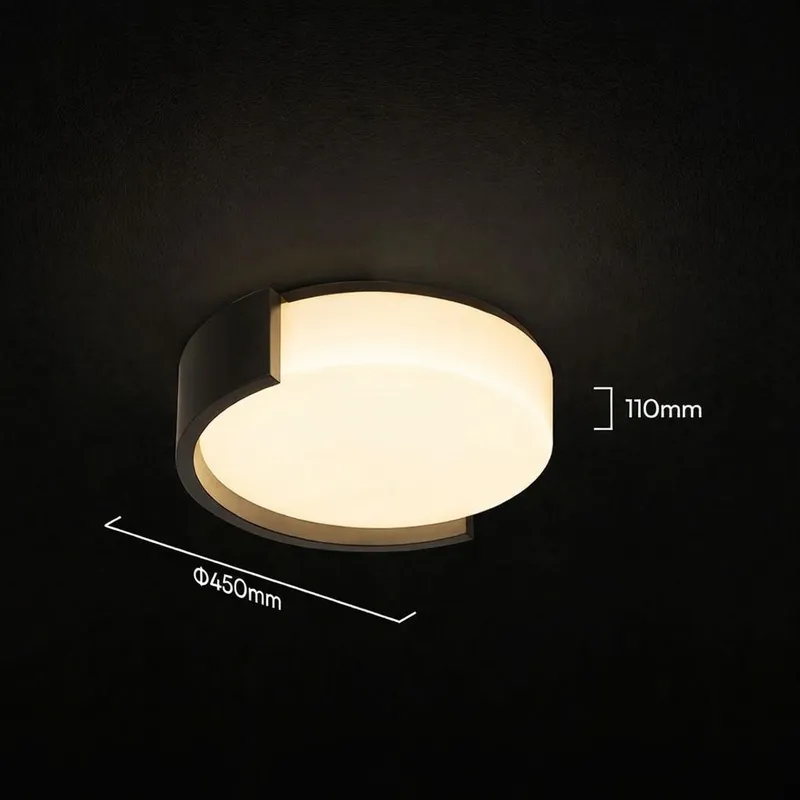 Oprawa Sufitowa Plafoniera V-TAC 48W LED 45cm 3w1 Ściemnialna BT Pilot CCT VT-84023 3000K-4000K-6500K 5760LM - Czarna