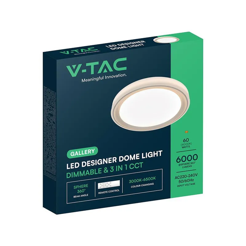 Oprawa Sufitowa Plafoniera V-TAC 30/60W LED 50cm 3w1 Ściemnialna Pilot CCT VT-85030 3000K-6500K 6000LM - Złota