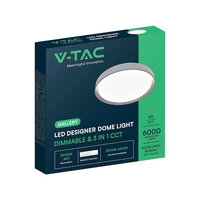 Oprawa Sufitowa Plafoniera V-TAC 30/60W/30W LED 48cm 3w1 Ściemnialna Pilot CCT VT-85031 3000K-6500K 6000LM - Brązowa