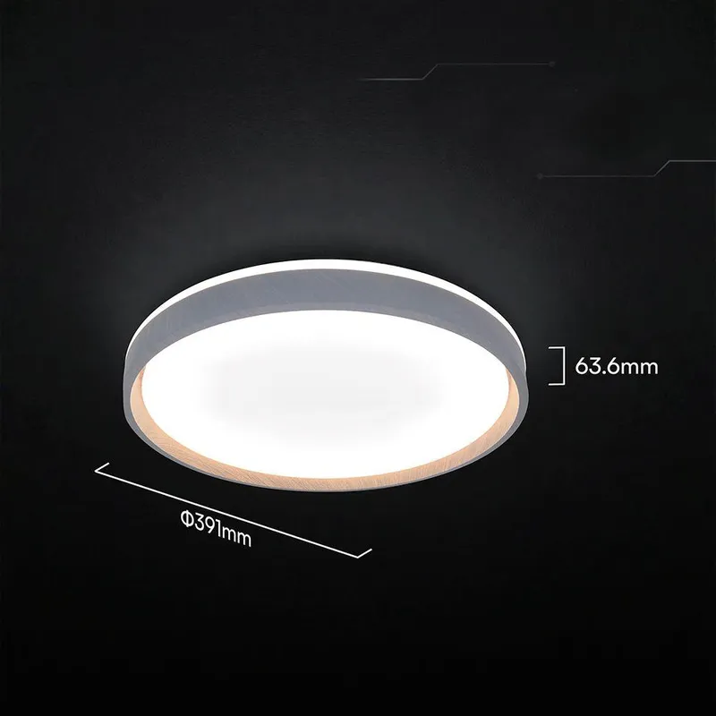 Oprawa Sufitowa Plafoniera V-TAC 30W/60W/30W LED 49cm 3w1 Ściemnialna Drewno Pilot CCT VT-85045 3000K-4000K-6500K 6000LM