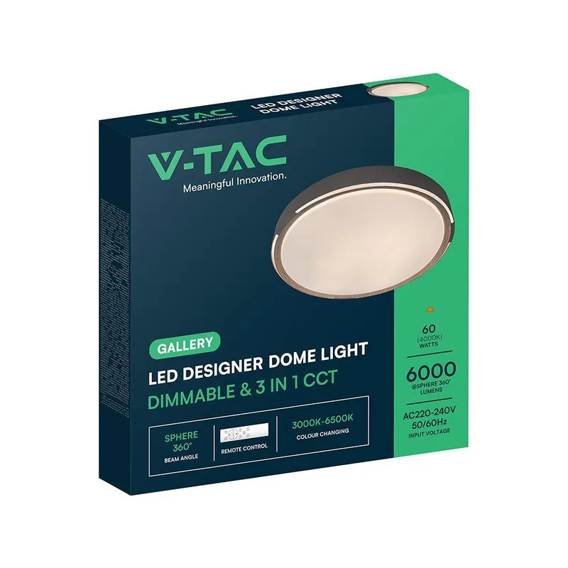 Oprawa Sufitowa Plafoniera V-TAC 30W/60W/30W LED 45cm 3w1 Ściemnialna Drewno Pilot CCT VT-85034 3000K-4000K-6500K 6000LM