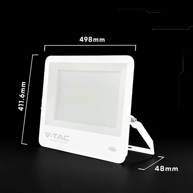 Naświetlacz LED V-TAC CREE CHIP 300W 135LM/W Obudowa Przewód 1m IP65 VT-44003 6500K 34440LM 6 Lat Gwarancji - Biała