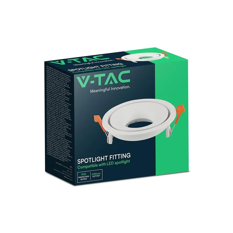 Oczko V-TAC Aluminiowe GU10 Okrągłe Ruchome VT-4202 3 Lata Gwarancji - Białe