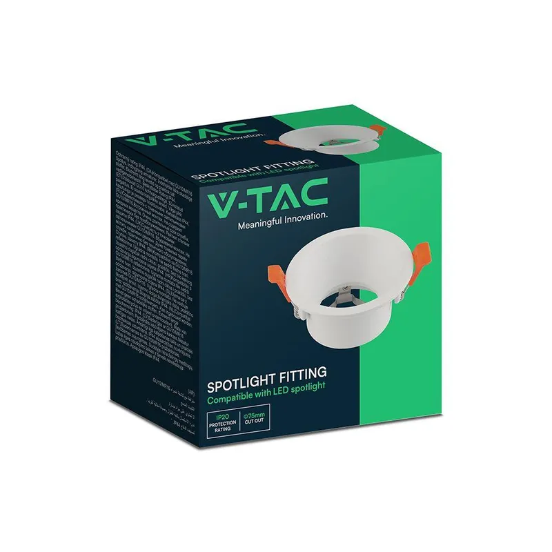 Oczko V-TAC Aluminiowe GU10 Okrągłe Ruchome Głębokie VT-4203RD 3 Lata Gwarancji - Białe