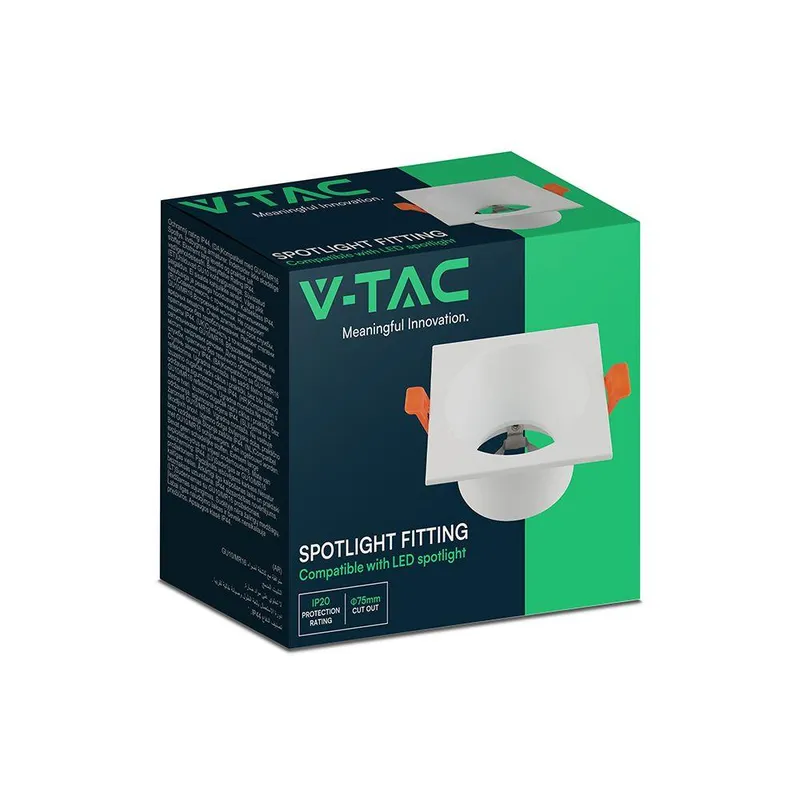 Oczko V-TAC Aluminiowe GU10 Kwadratowe Ruchome Głębokie VT-4203SQ 3 Lata Gwarancji - Białe