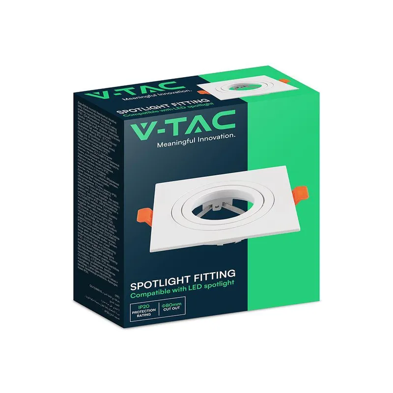 Oczko V-TAC Aluminiowe GU10 Okrągłe Ruchome VT-4204RD 3 Lata Gwarancji - Białe