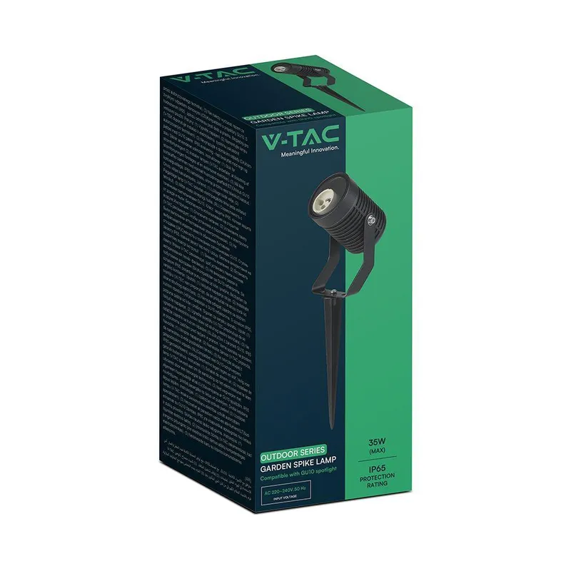 Oprawa Gruntowa Ogrodowa Wbijana Aluminium GU10 IP65 VT-44005 3 Lata Gwarancji - Czarna