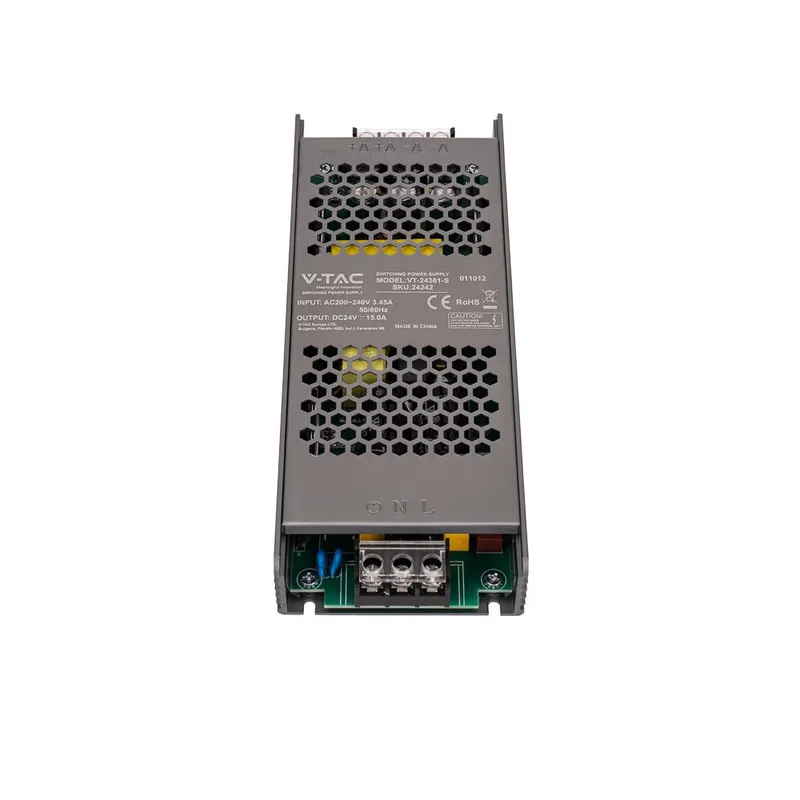Zasilacz Do LED Modułowy Montażowy SLIM V-TAC 360W 24V 15A IP20 Filtr EMI VT-24361-S