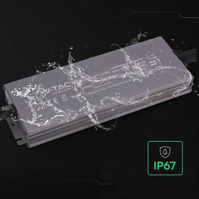 Zasilacz Do LED Hermetyczny SLIM V-TAC 300W 24V 12.5A IP67 Filtr EMI VT-24302