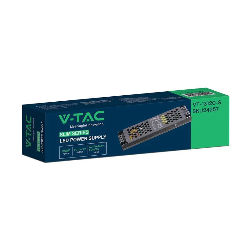 Zasilacz Do LED Modułowy Montażowy SLIM V-TAC 120W 12V 10A IP20 Filtr EMI VT-13120-S