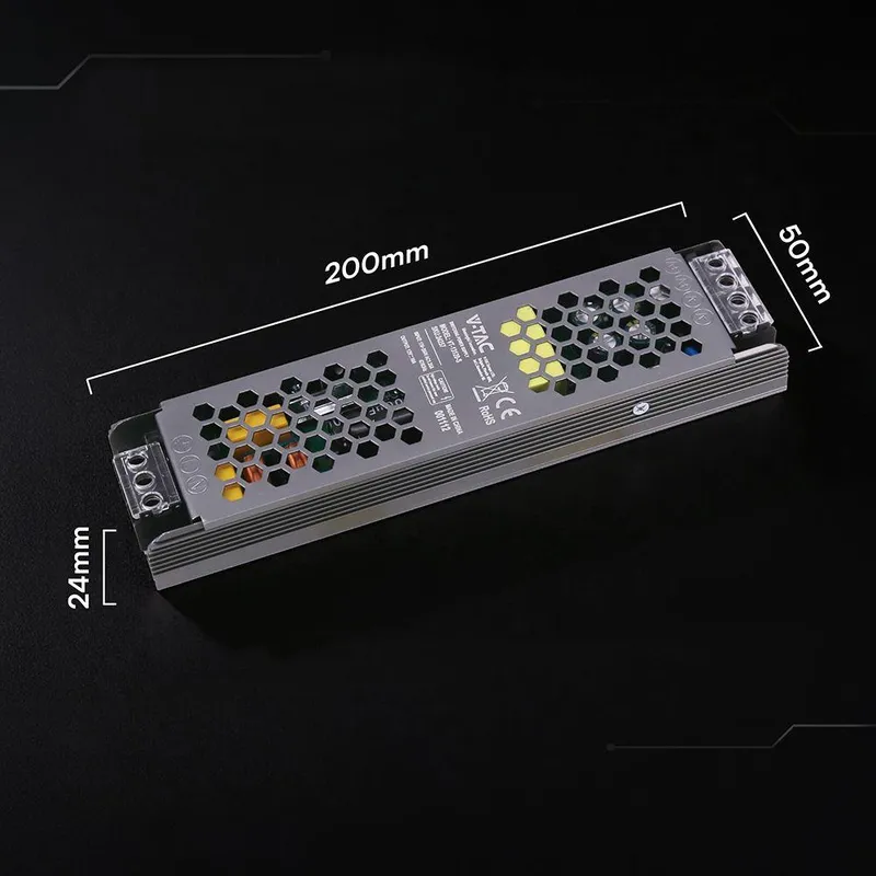 Zasilacz Do LED Modułowy Montażowy SLIM V-TAC 120W 12V 10A IP20 Filtr EMI VT-13120-S