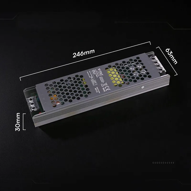 Zasilacz Do LED Modułowy Montażowy SLIM V-TAC 250W 12V 20.83A IP20 Filtr EMI VT-13250-S