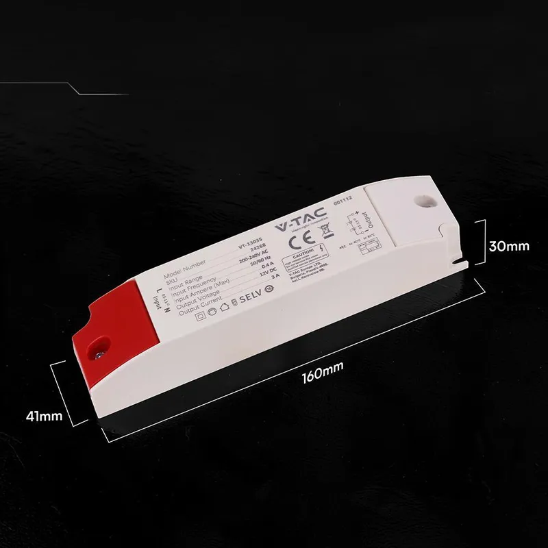 Zasilacz Do LED Modułowy Montażowy SLIM V-TAC 36W 12V 3A IP44 Filtr EMI VT-13035