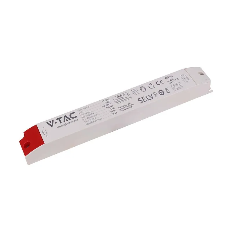 Zasilacz Do LED Modułowy Montażowy SLIM V-TAC 200W 12V 16.5A IP44 Filtr EMI VT-13201