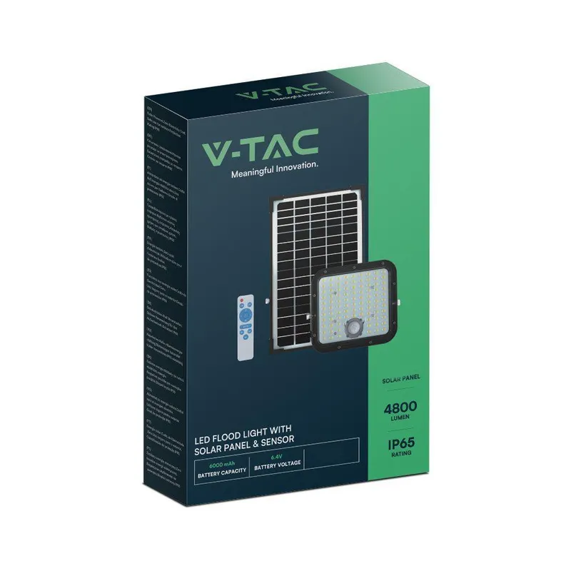 Naświetlacz LED Solarny V-TAC 30W Pilot Auto Timer Czujnik Ruchu IP65 CCT VT-432CCT 4000K-6000K 4800LM 3 Lata Gwarancji