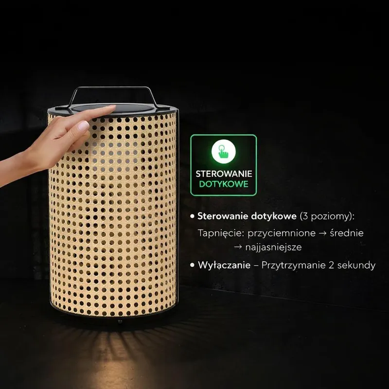 Przenośna Lampa Solarna V-TAC 1,2W LED IP65 12x35cm Drewno VT-84043 2800K 150LM