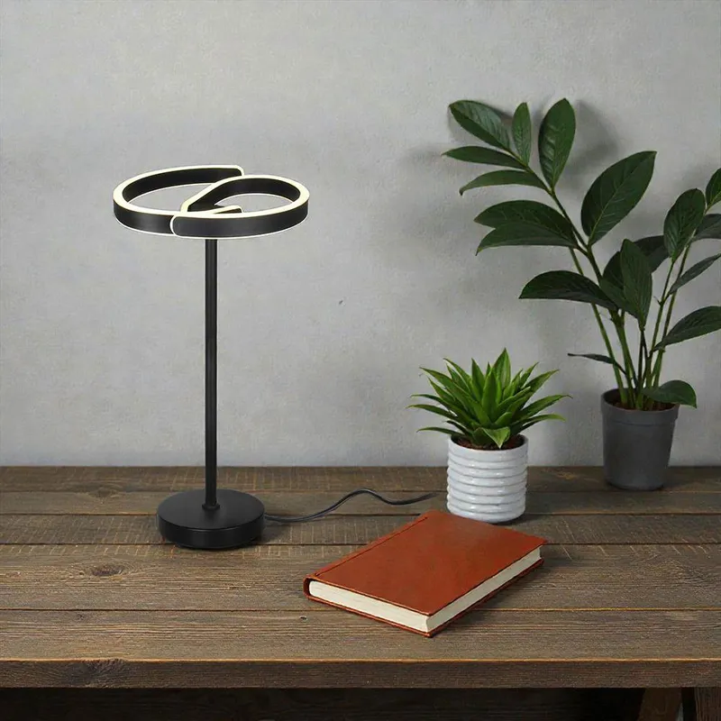 Lampka Stołowa Nocna 25W Kierownica FI30CM VT-84047 4000K 3250LM - Czarna
