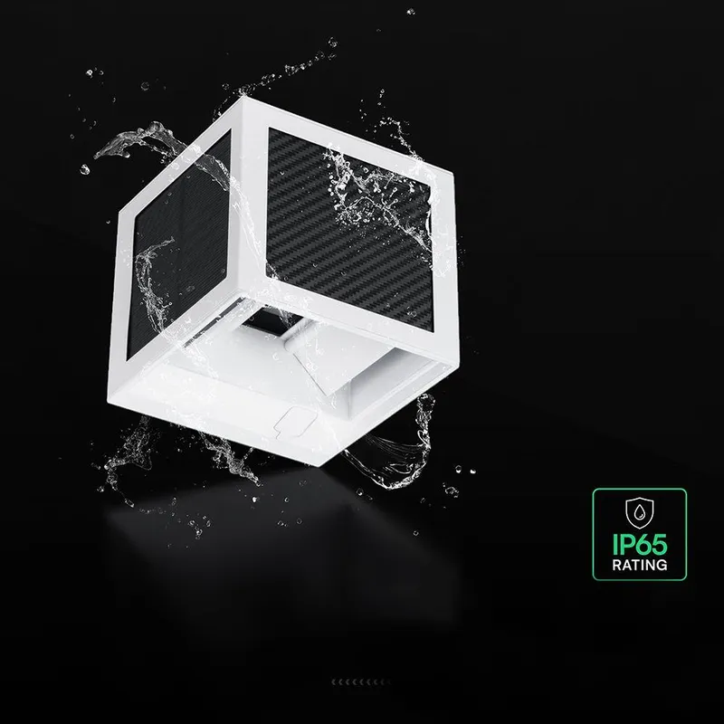 Oprawa Ścienna Solarna/USB V-TAC 9W LED COB Kostka 10x10cm IP65 Czujnik Ruchu VT-408CCT 3000K-4000K-6000K 900LM - Biała