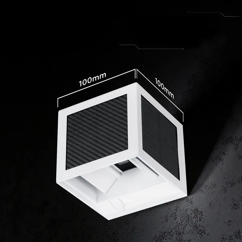 Oprawa Ścienna Solarna/USB V-TAC 9W LED COB Kostka 10x10cm IP65 Czujnik Ruchu VT-408CCT 3000K-4000K-6000K 900LM - Biała
