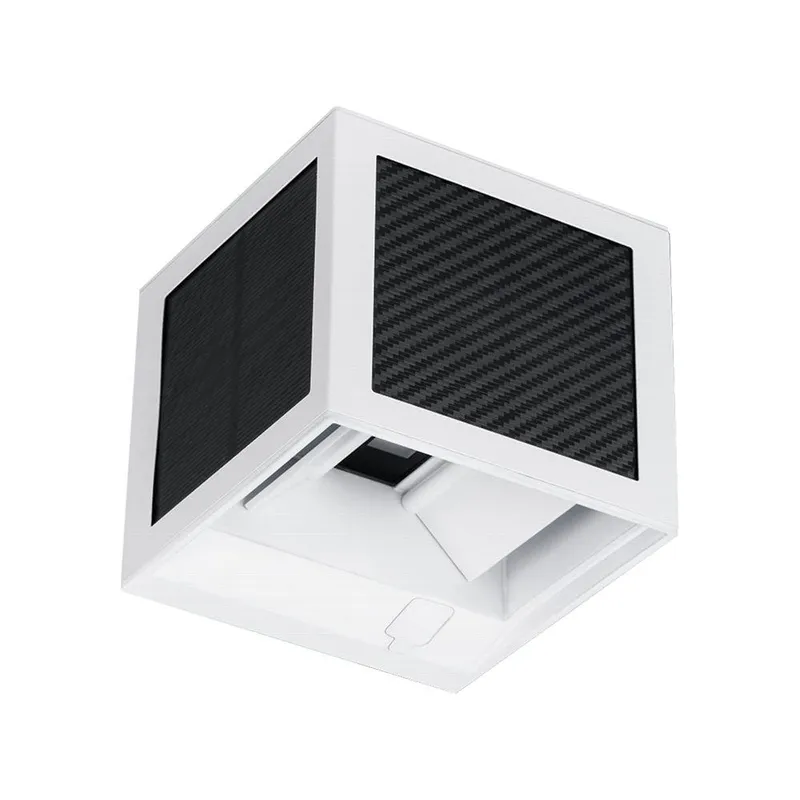 Oprawa Ścienna Solarna/USB V-TAC 9W LED COB Kostka 10x10cm IP65 Czujnik Ruchu VT-408CCT 3000K-4000K-6000K 900LM - Biała