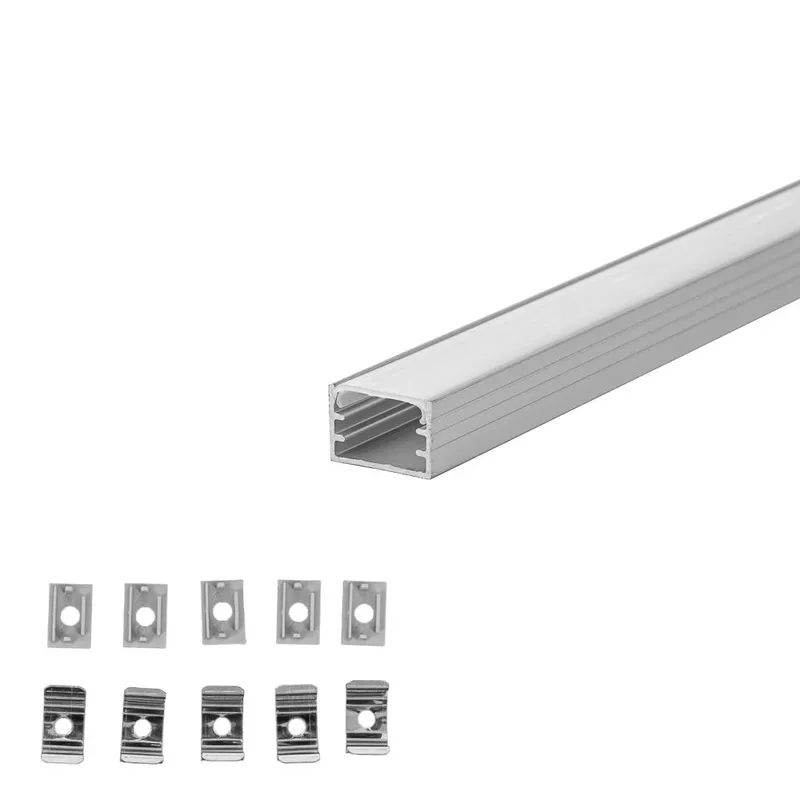 Profil Do LED Zestaw, ALU Anodowany V-TAC 2mb Klosz Mleczny 15x10mm VT-81129 5 Lat Gwarancji