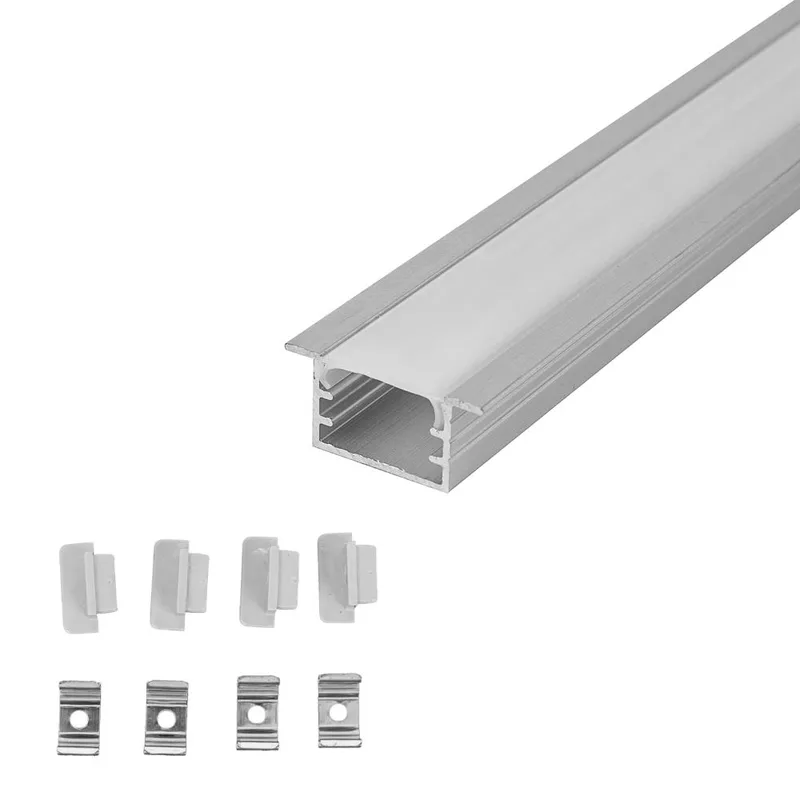 Profil Do LED Zestaw, ALU Anodowany Wpuszczany V-TAC 2mb Klosz Mleczny 15x10mm VT-81130 5 Lat Gwarancji