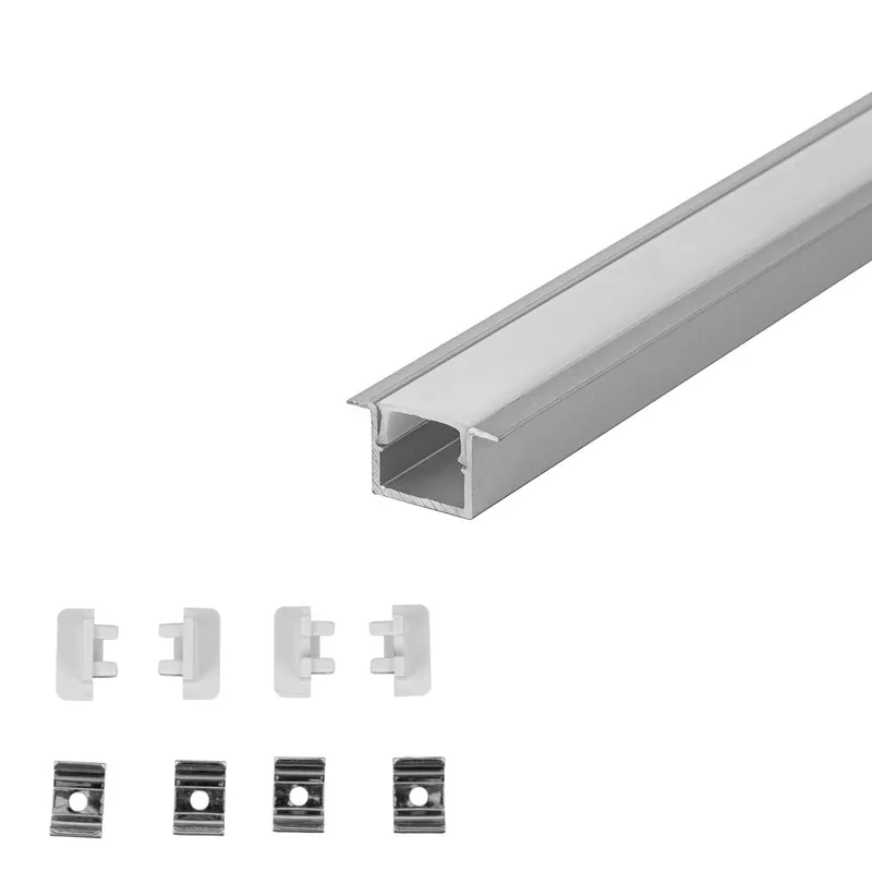 Profil Do LED Zestaw, ALU Anodowany Wpuszczany V-TAC 2mb Klosz Mleczny 12x10mm VT-81132 5 Lat Gwarancji