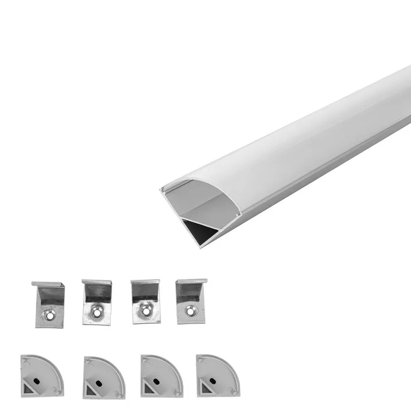 Profil Do LED Zestaw, ALU Anodowany Narożny V-TAC 2mb Klosz Mleczny 30x30mm VT-81135 5 Lat Gwarancji