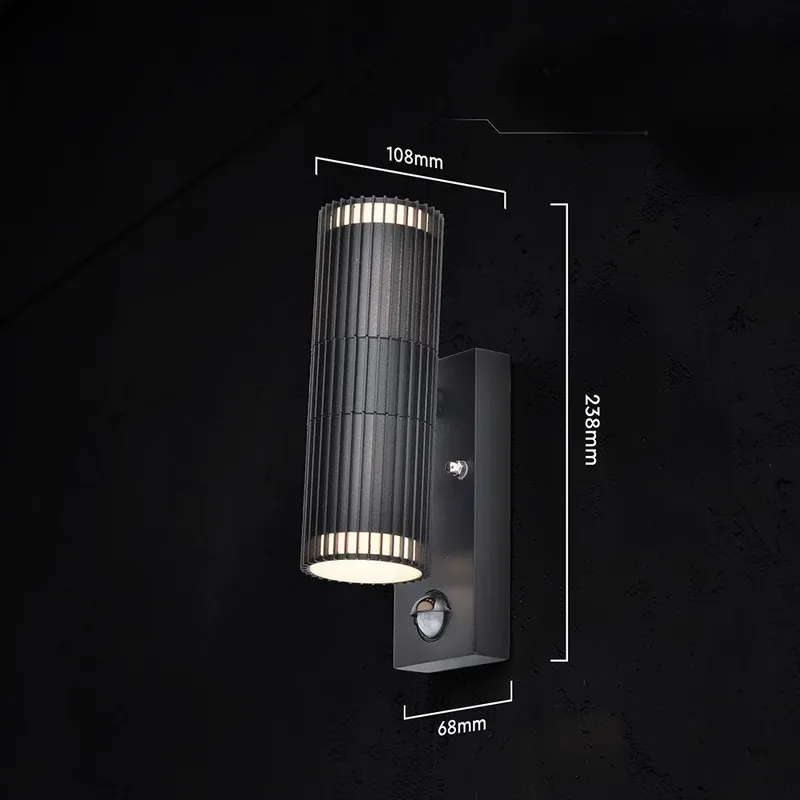 Kinkiet Ogrodowy V-TAC GU10 Czujnik Aluminium Góra Dół IP44 VT-10175PIR 3 Lata Gwarancji - Czarny