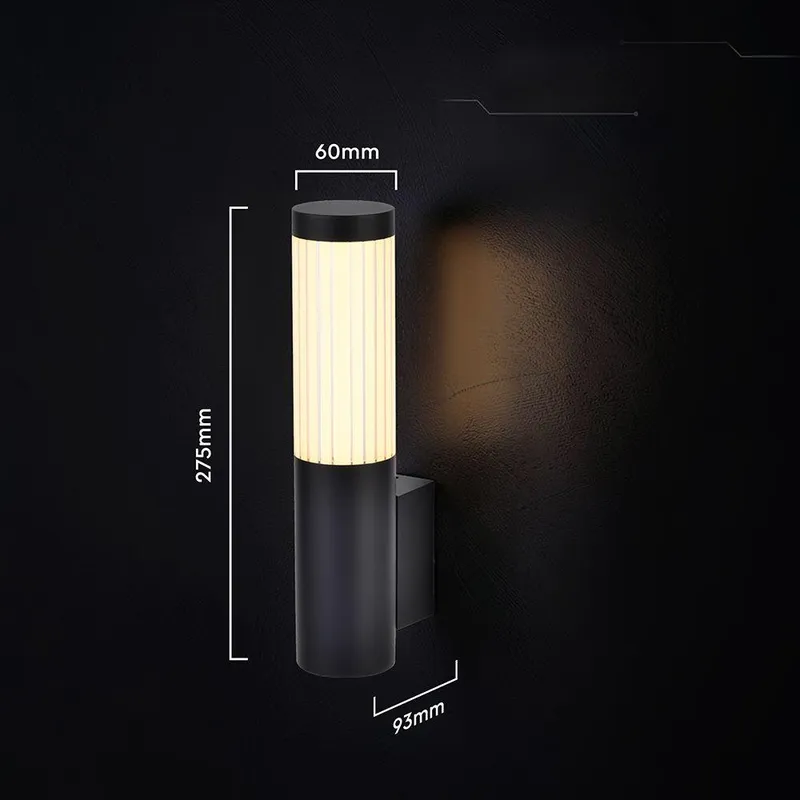 Oprawa Ścienna Elewacyjna V-TAC LED 8W IP44 VT-10179 3000K 900LM - Czarna
