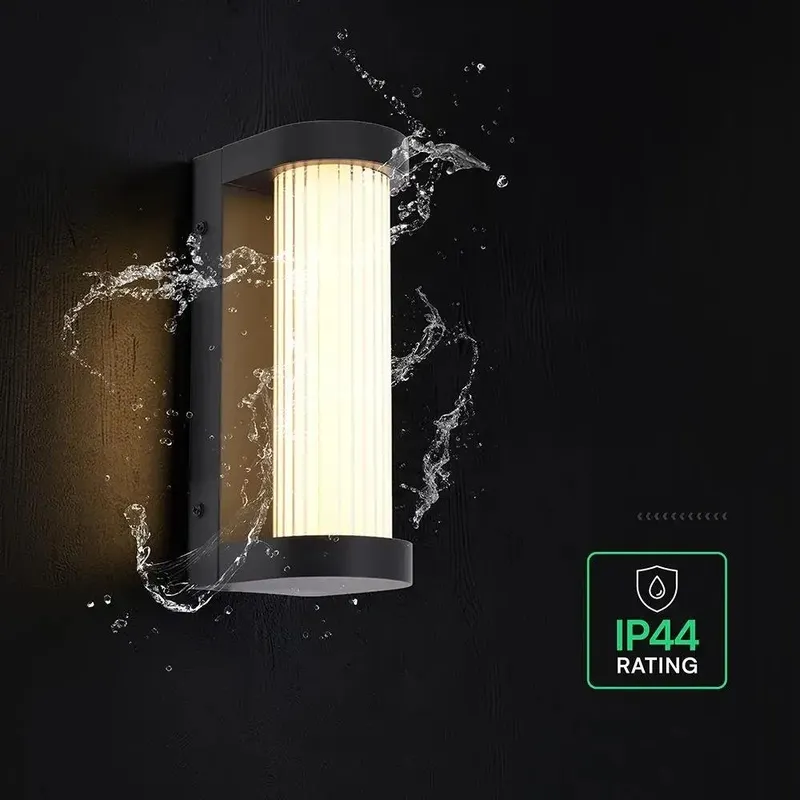 Oprawa Ścienna Elewacyjna V-TAC LED 8W IP44 VT-10180 3000K 1100LM - Czarna